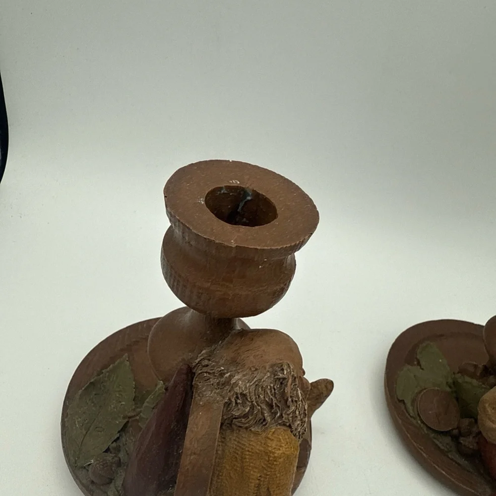 VTG 1983 Tom Clark Gnomes Mrs Wink & Wink Too Signed candlestick Holders retired